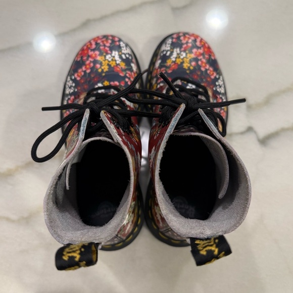 Dr Martens 1460 Pascal Boots Size 5 Floral Clash Wanderlust Red Purple - Picture 6 of 14